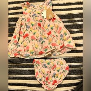 NWT Angel Dear Floral Top & Bloomer Set 12-18mo